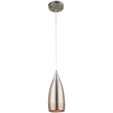 Westinghouse 6101300 Contemporary Adjustable Mini Pendant with Perforated Metal Shade, Brushed Nickel Finish